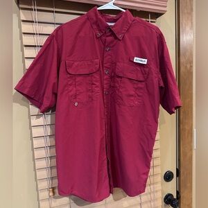Magellan Outdoors Men's Burgundy Button Down Shirt